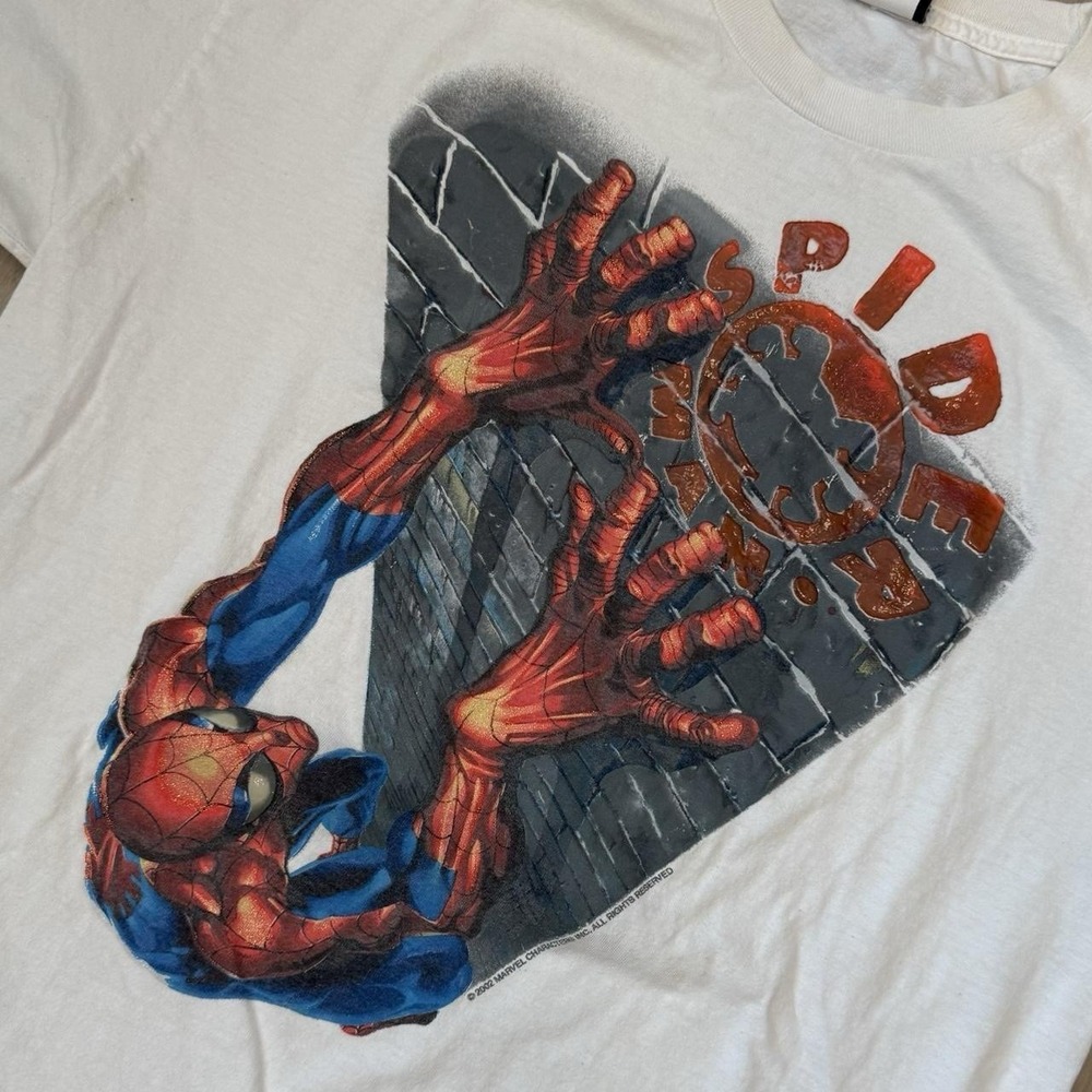 Vintage Spiderman 2002 Marvel Mad Engine T-Shirt Men's Large Short Sleeve Y2K - Picture 4 of 6